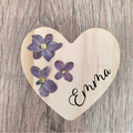 Magnets en bois coeur - Lilas