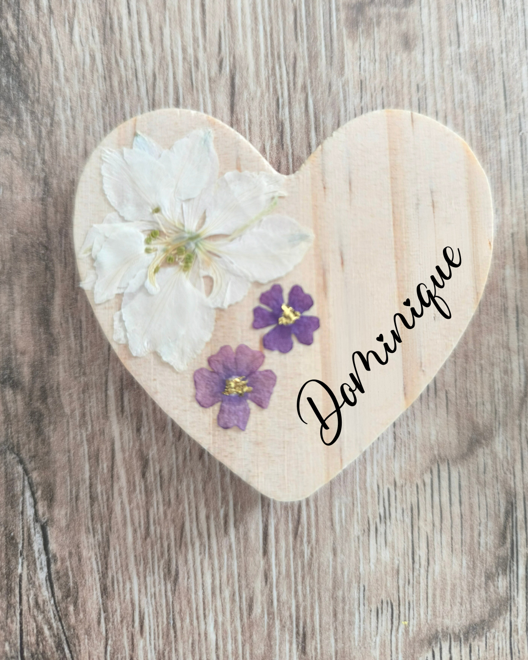 Magnets en bois coeur - Douceur