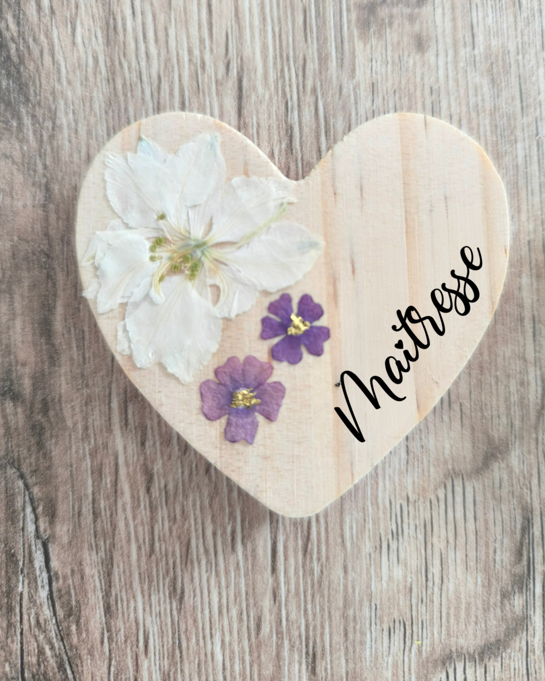 Magnets en bois coeur - Douceur