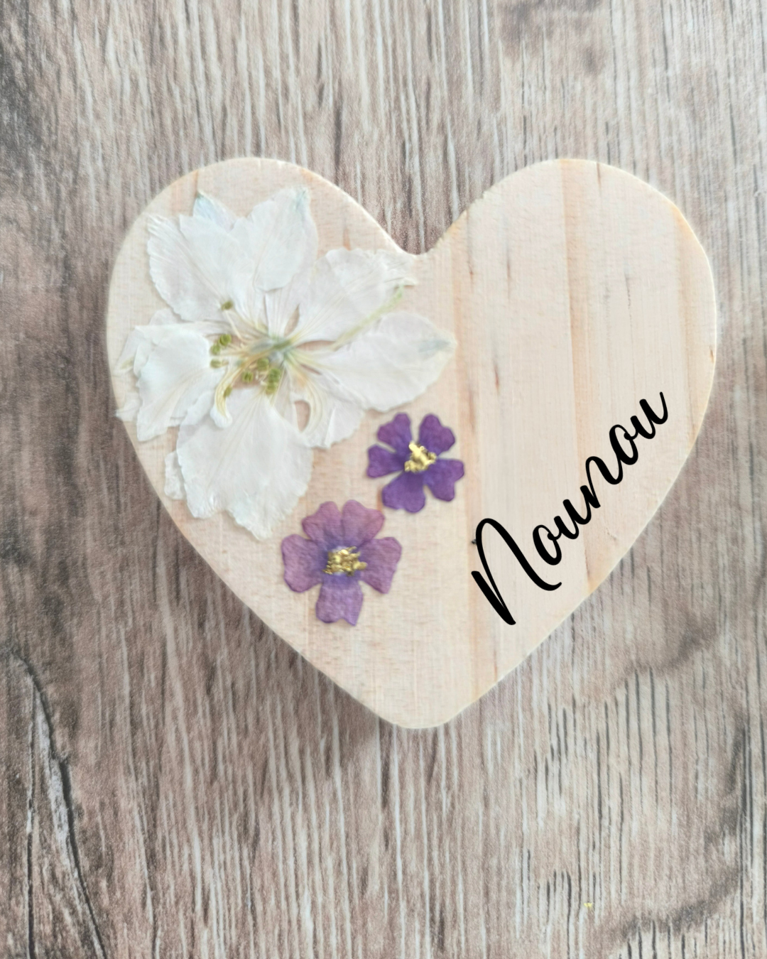 Magnets en bois coeur - Douceur