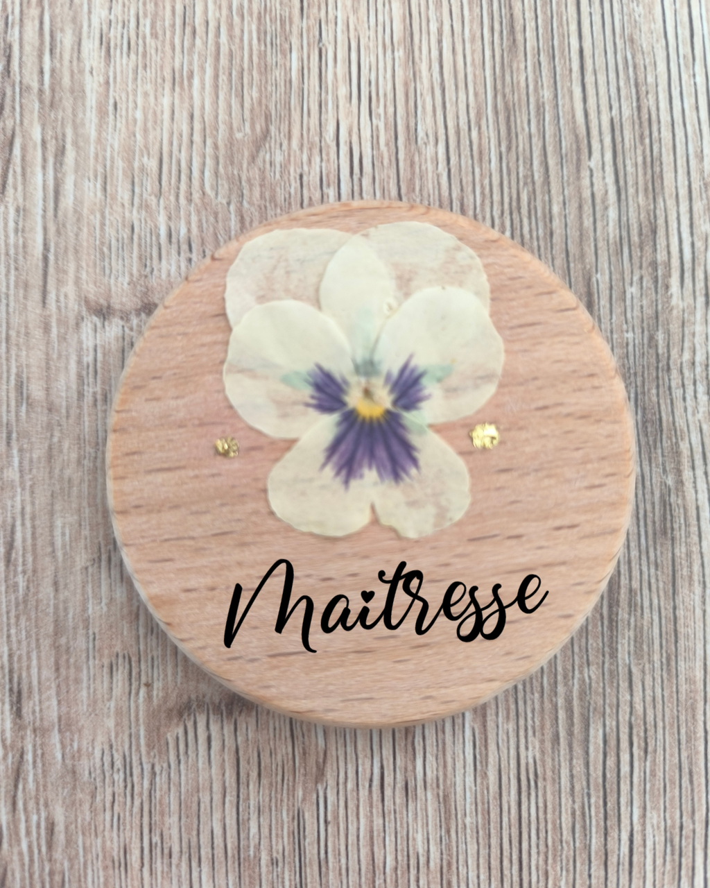 Magnets en bois - Pensée