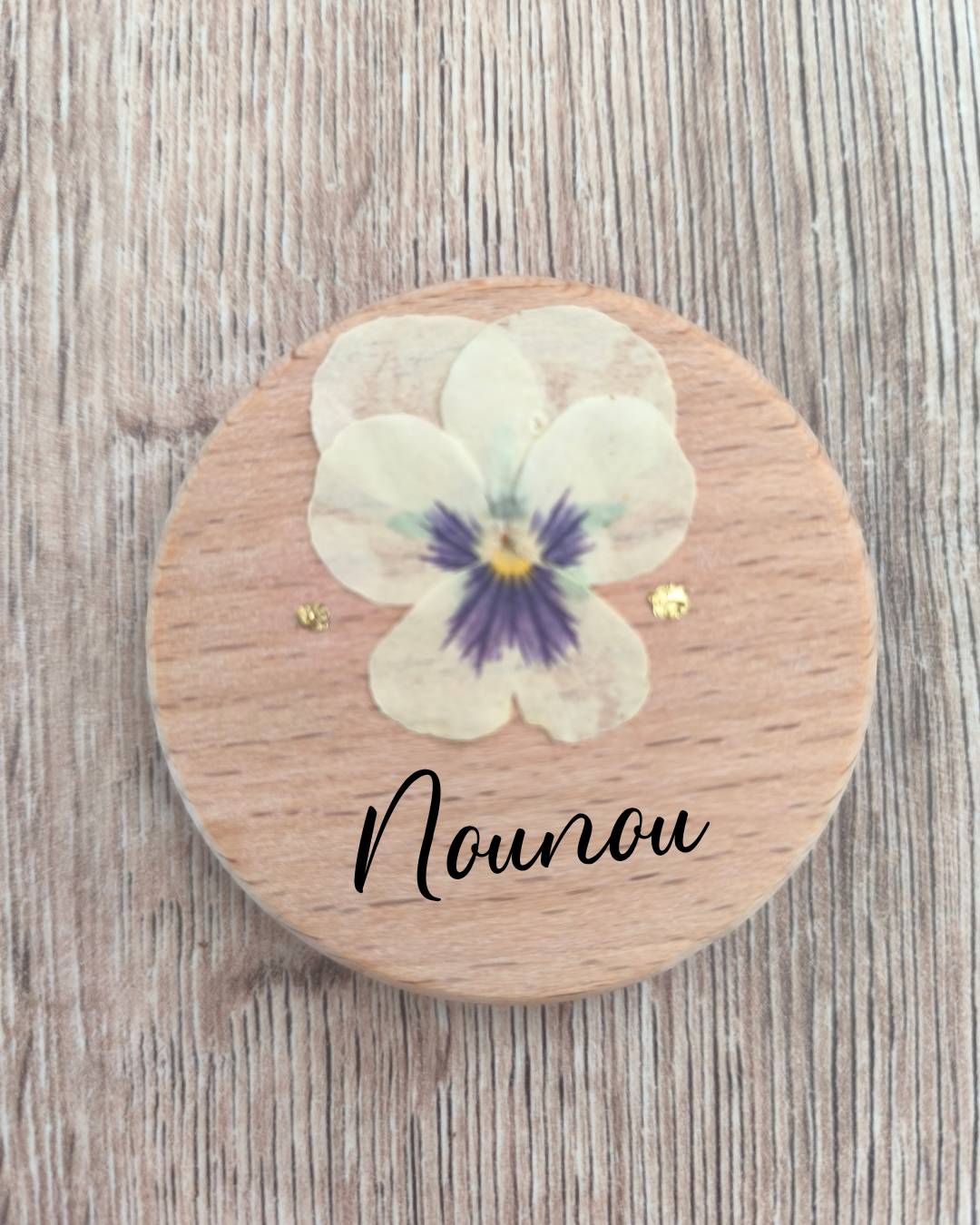 Magnets en bois - Pensée