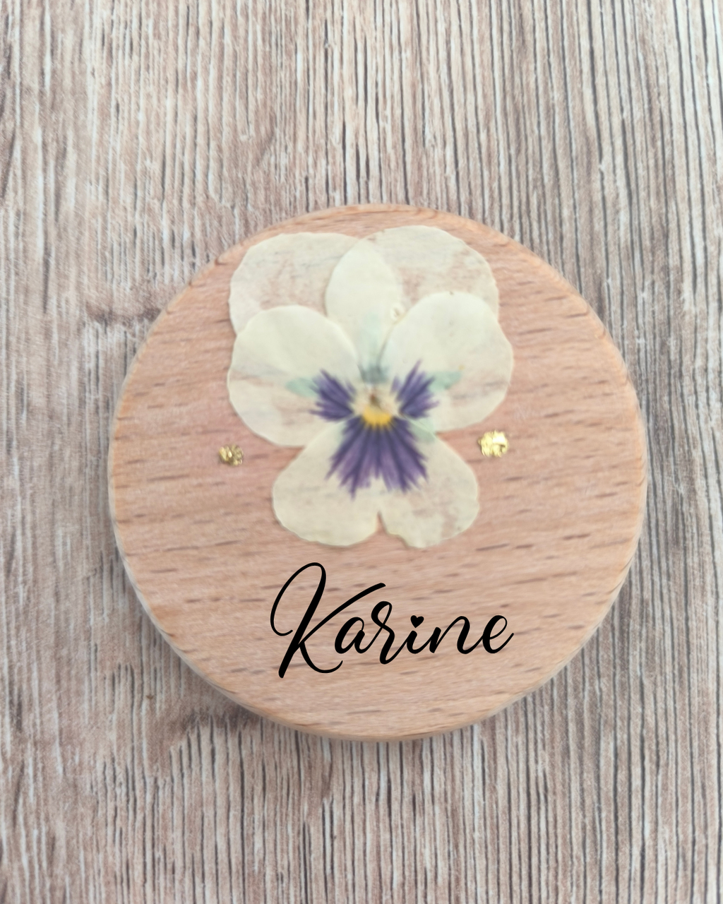 Magnets en bois - Pensée