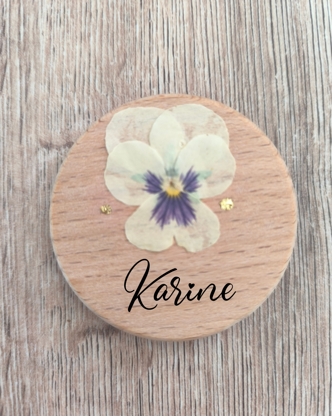 Magnets en bois - Pensée