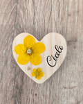 Magnets en bois coeur - Yellow
