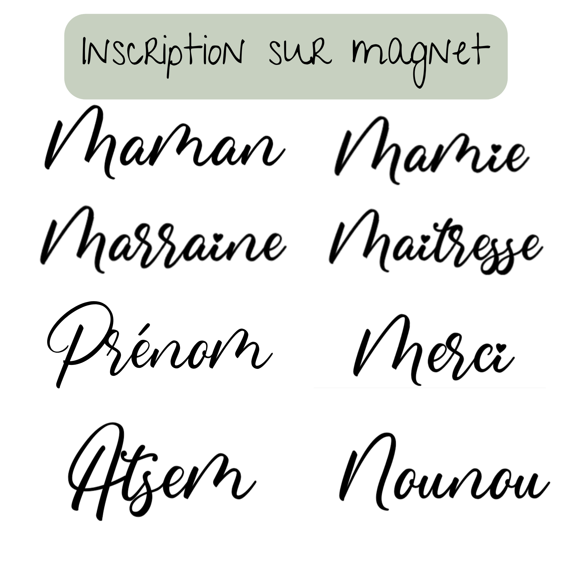 Magnets en bois coeur - Douceur