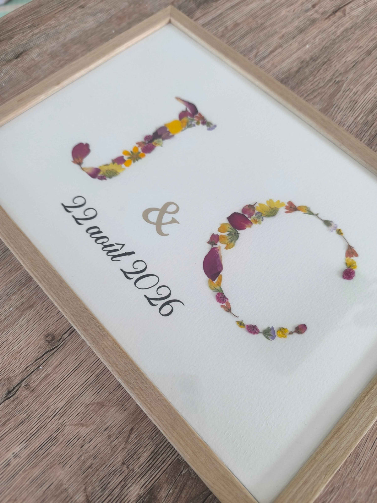 Herbier Lettres Duo Personnalisée Fleurs Séchée