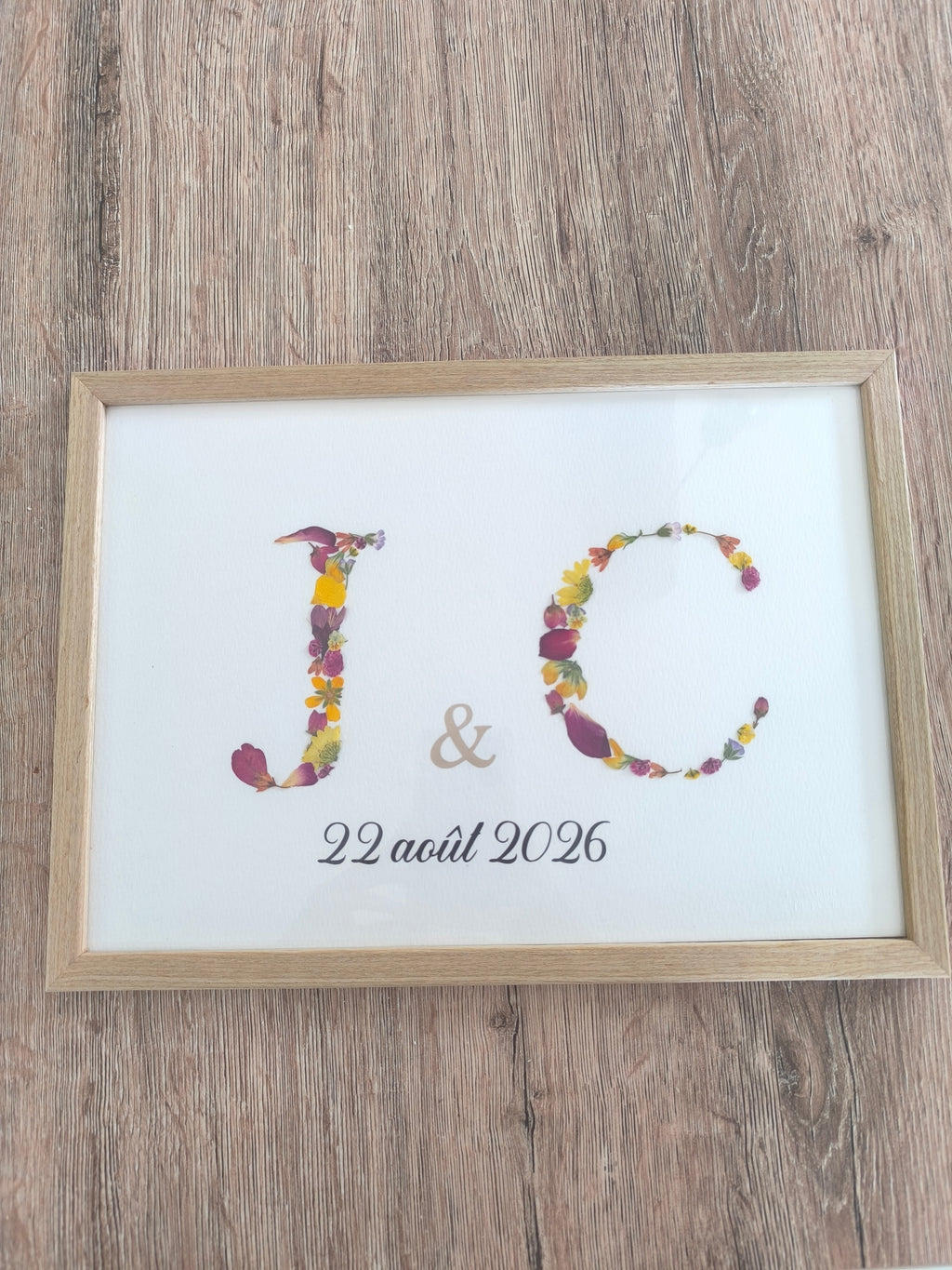 Herbier Lettres Duo Personnalisée Fleurs Séchée