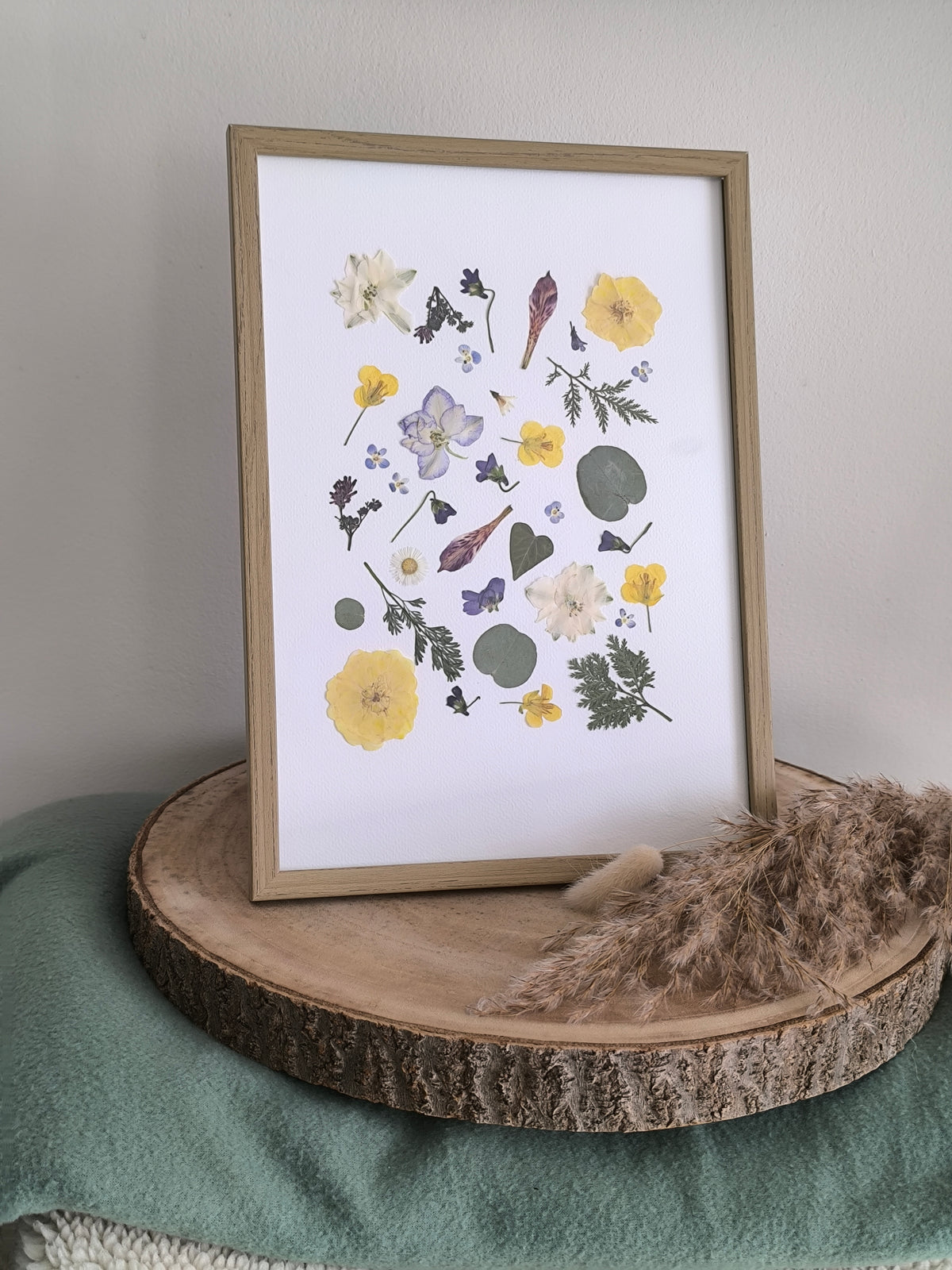 Herbier fleurs séchées printanier