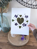 Herbier mandala coeur fleurs séchées