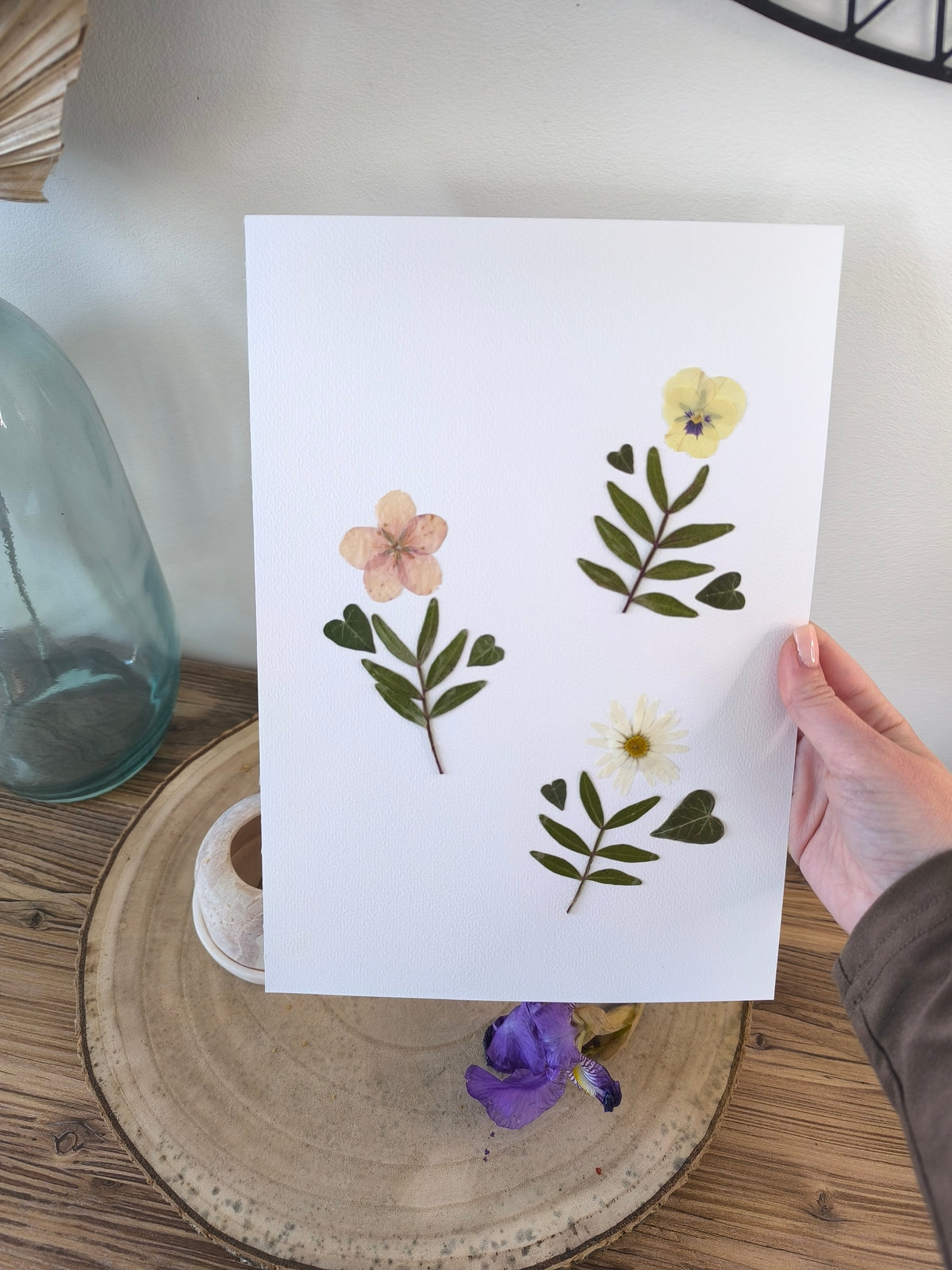 Herbier trio fleurs séchées