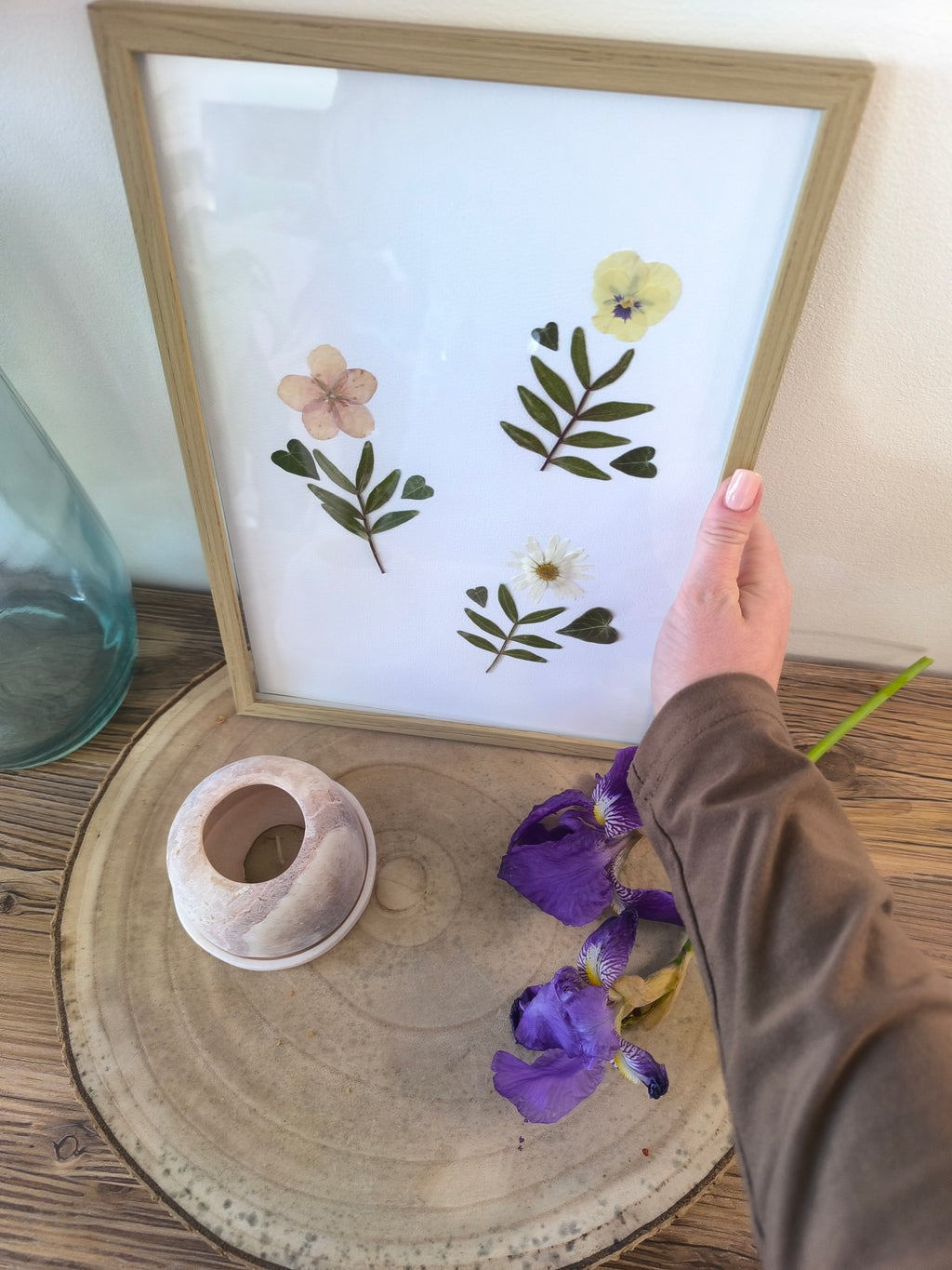 Herbier trio fleurs séchées
