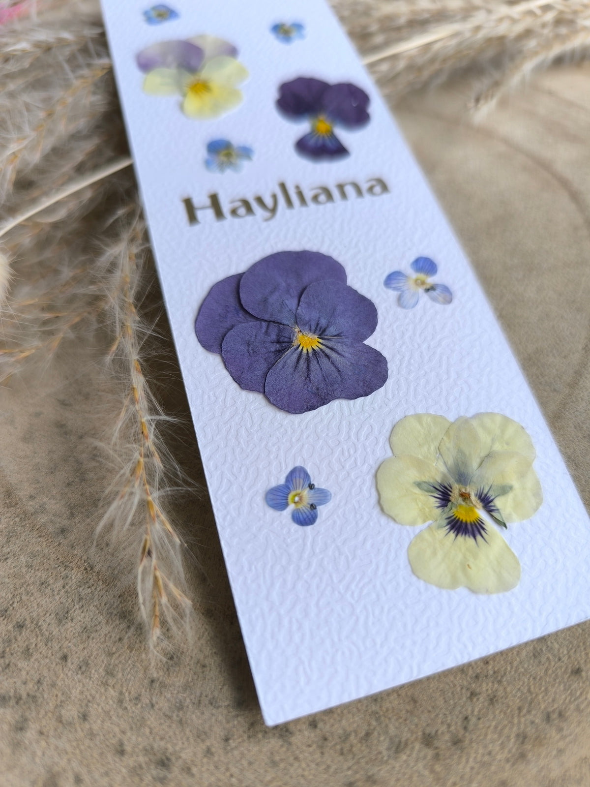 Marque page fleurs séchées personnalisé
