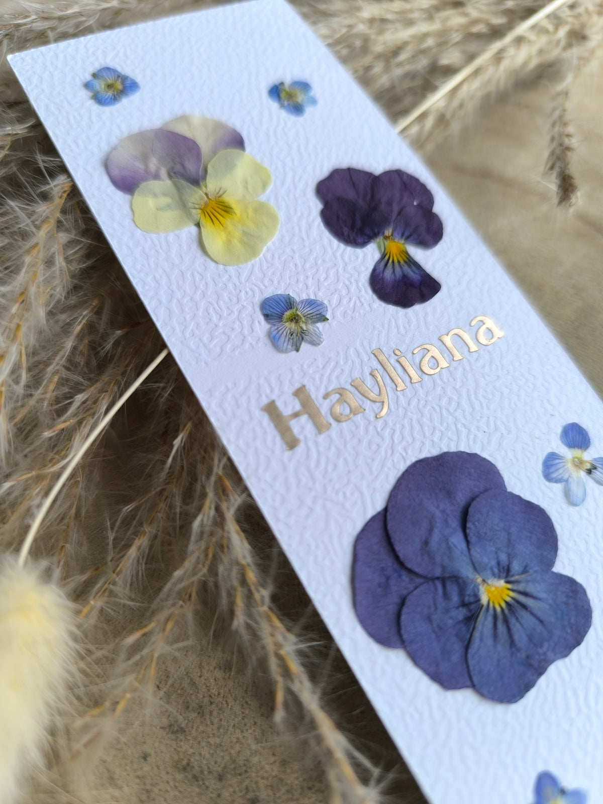 Marque page fleurs séchées personnalisé