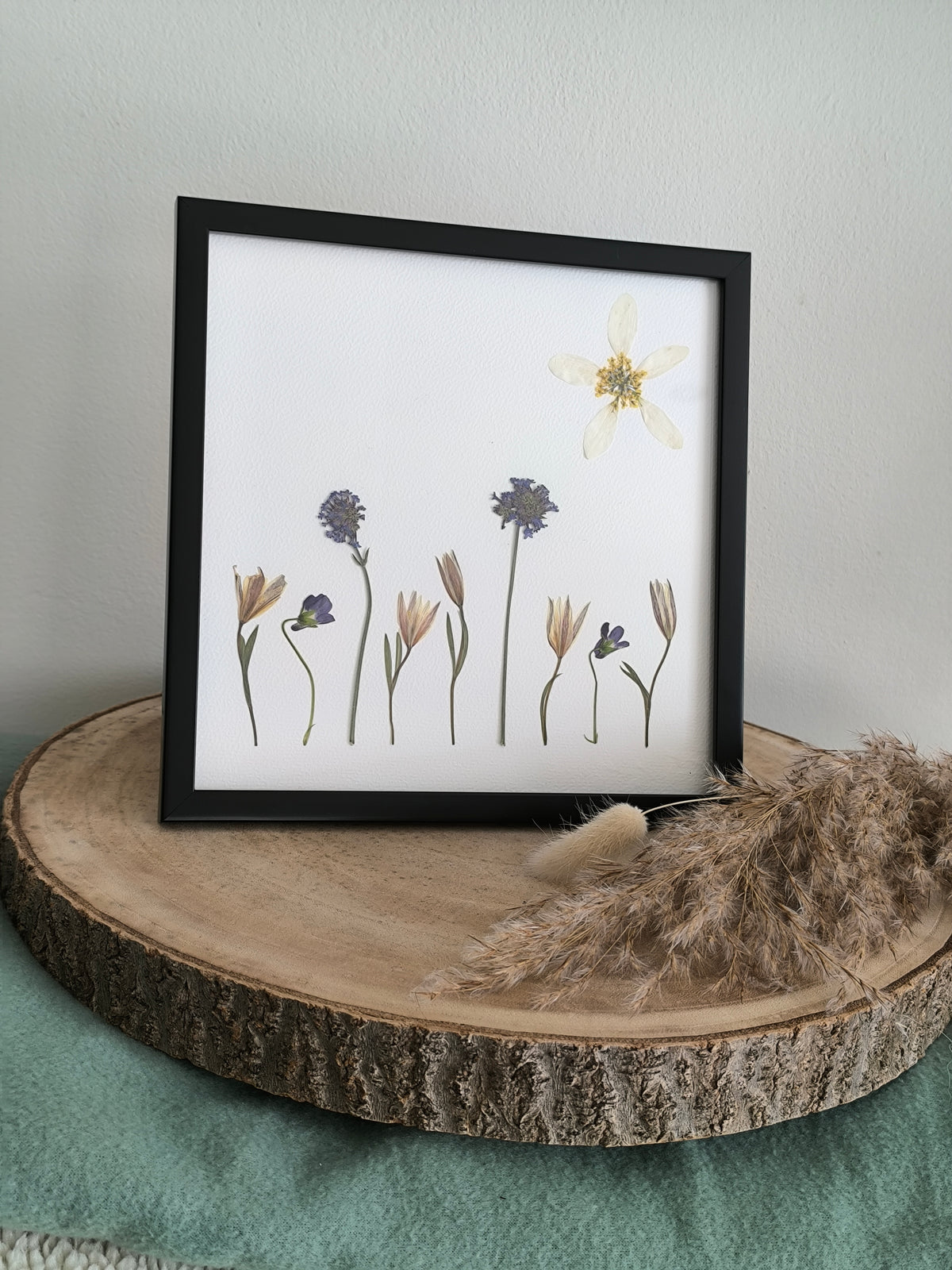 herbier paysage fleurs séchées