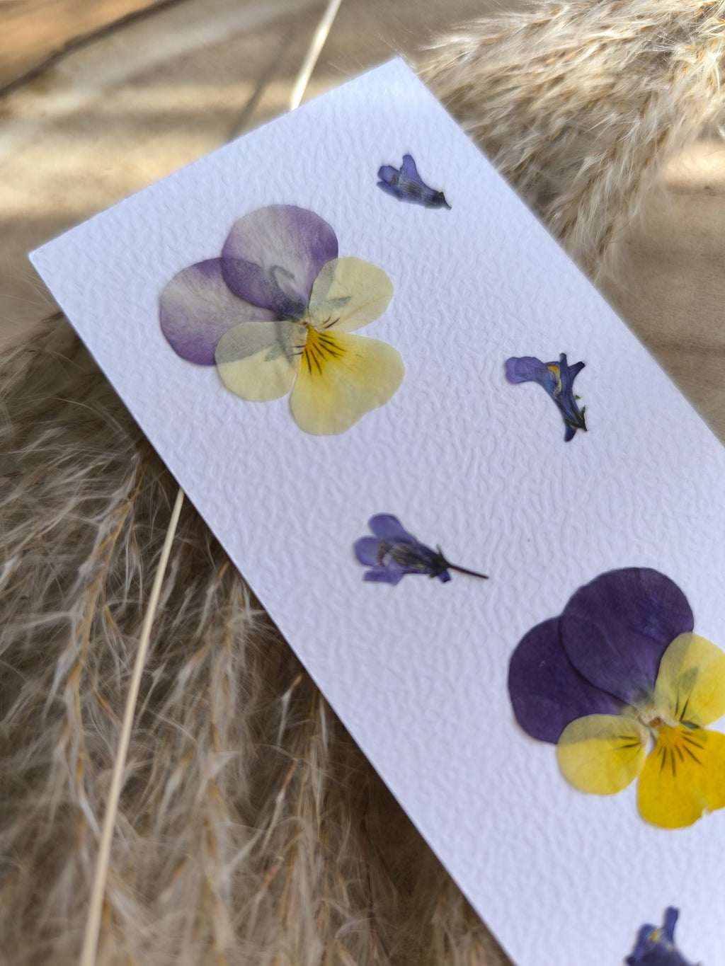 marque page pensées fleurs séchées