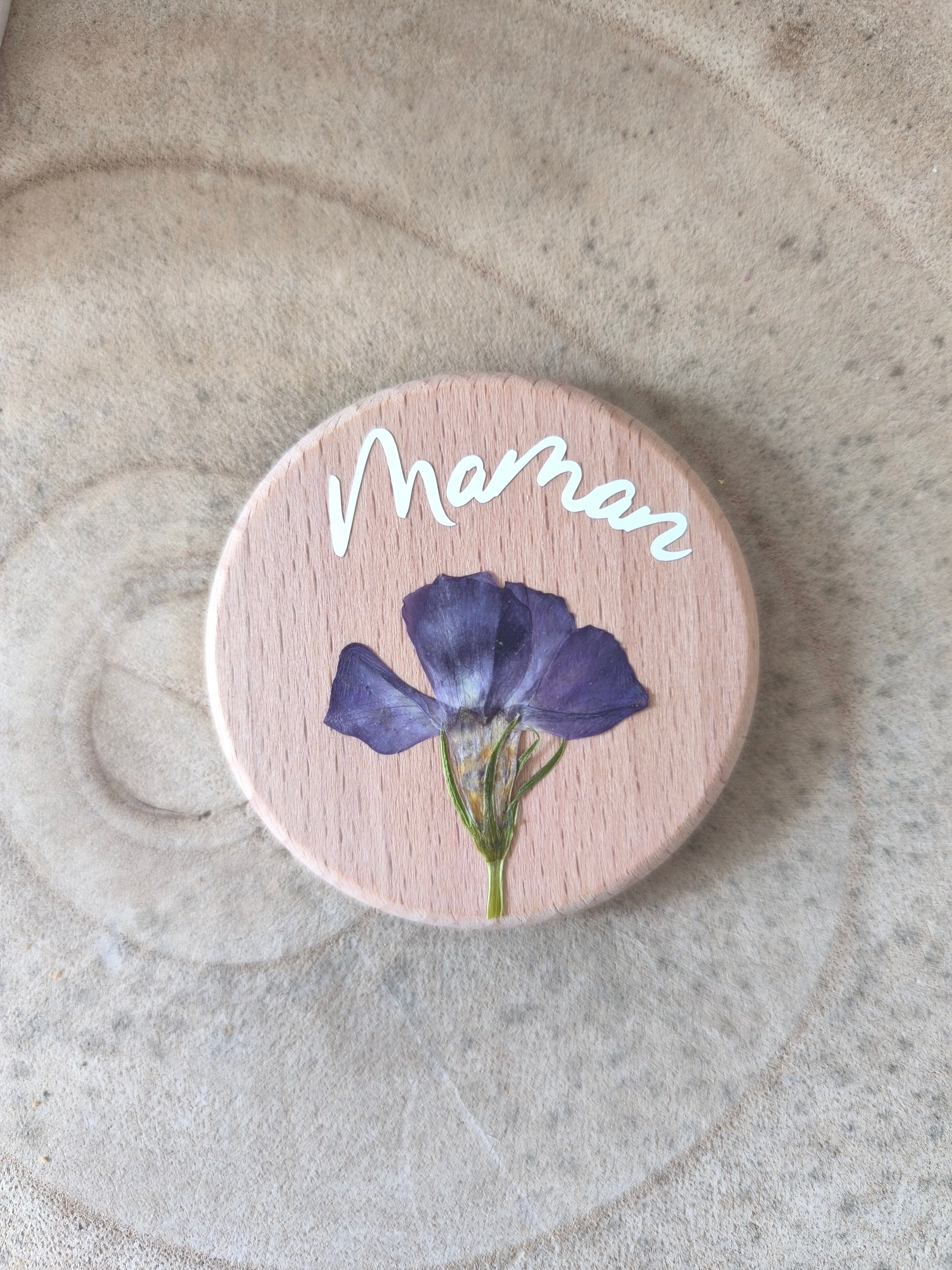 Magnets en bois "MAMAN"
