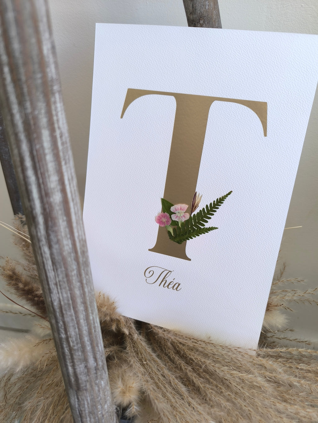 Lettre - Prénom - Personnalisable - Fleurs pressées