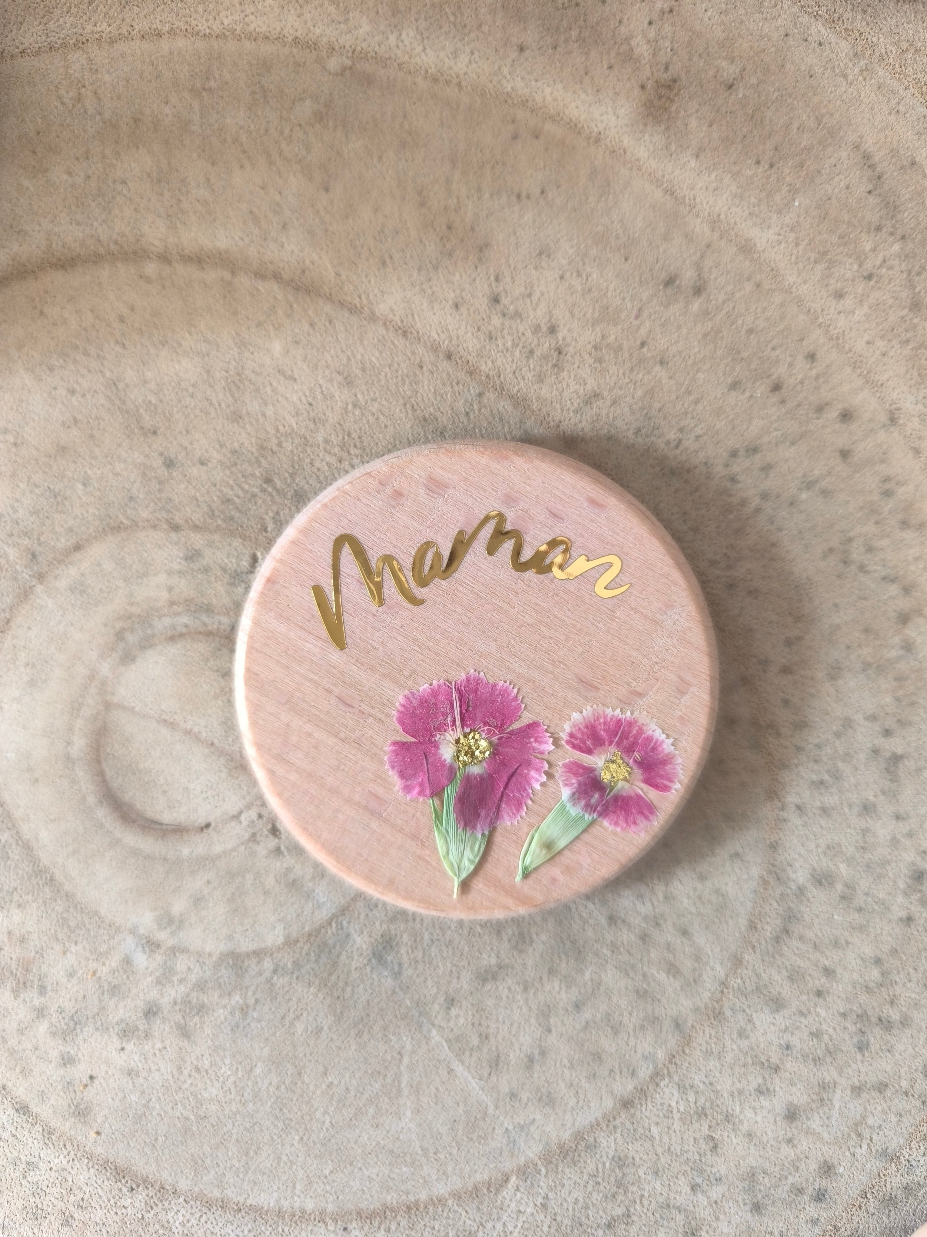 Magnets en bois "MAMAN"