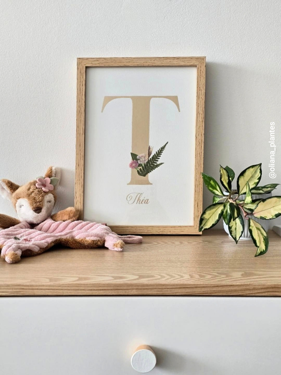 Lettre - Prénom - Personnalisable - Fleurs pressées