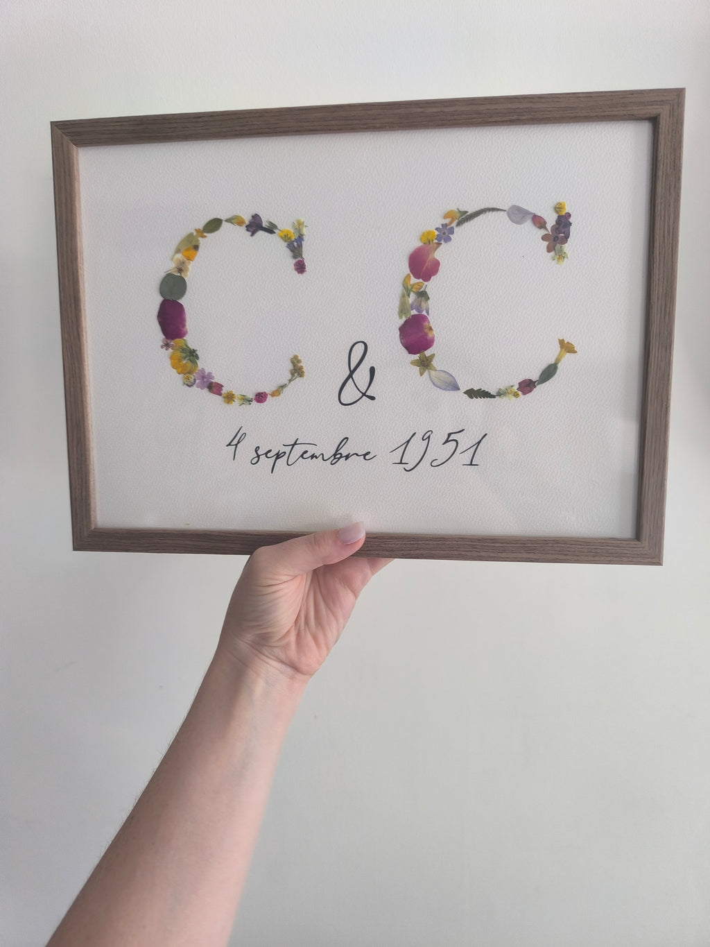 Herbier Lettres Duo Personnalisée Fleurs Séchée