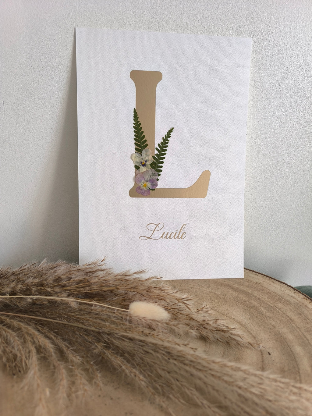 Lettre - Prénom - Personnalisable - Fleurs pressées
