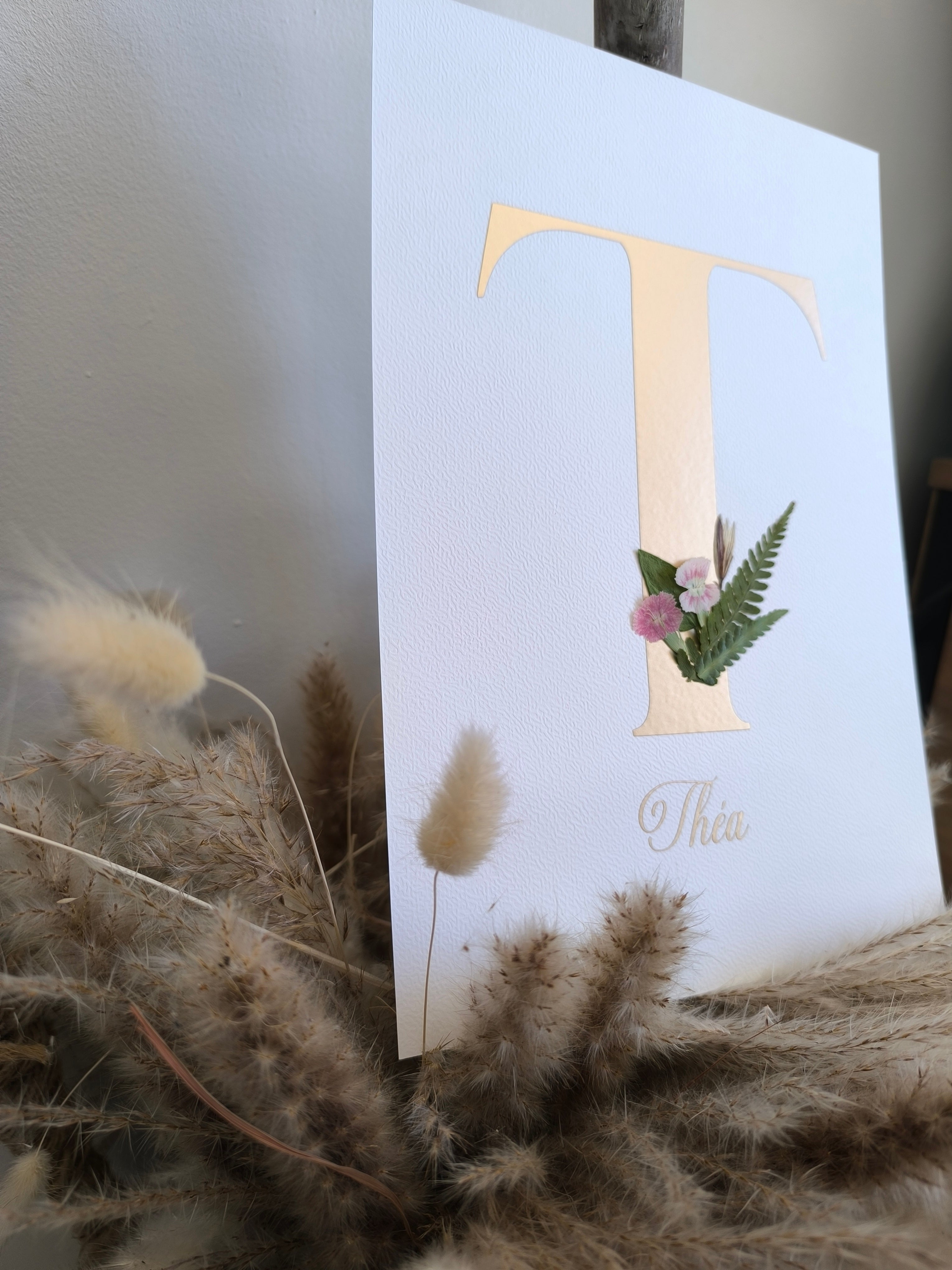 Lettre - Prénom - Personnalisable - Fleurs pressées