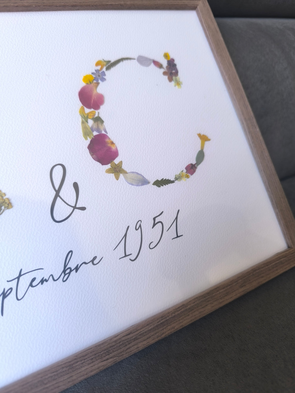 Herbier Lettres Duo Personnalisée Fleurs Séchée