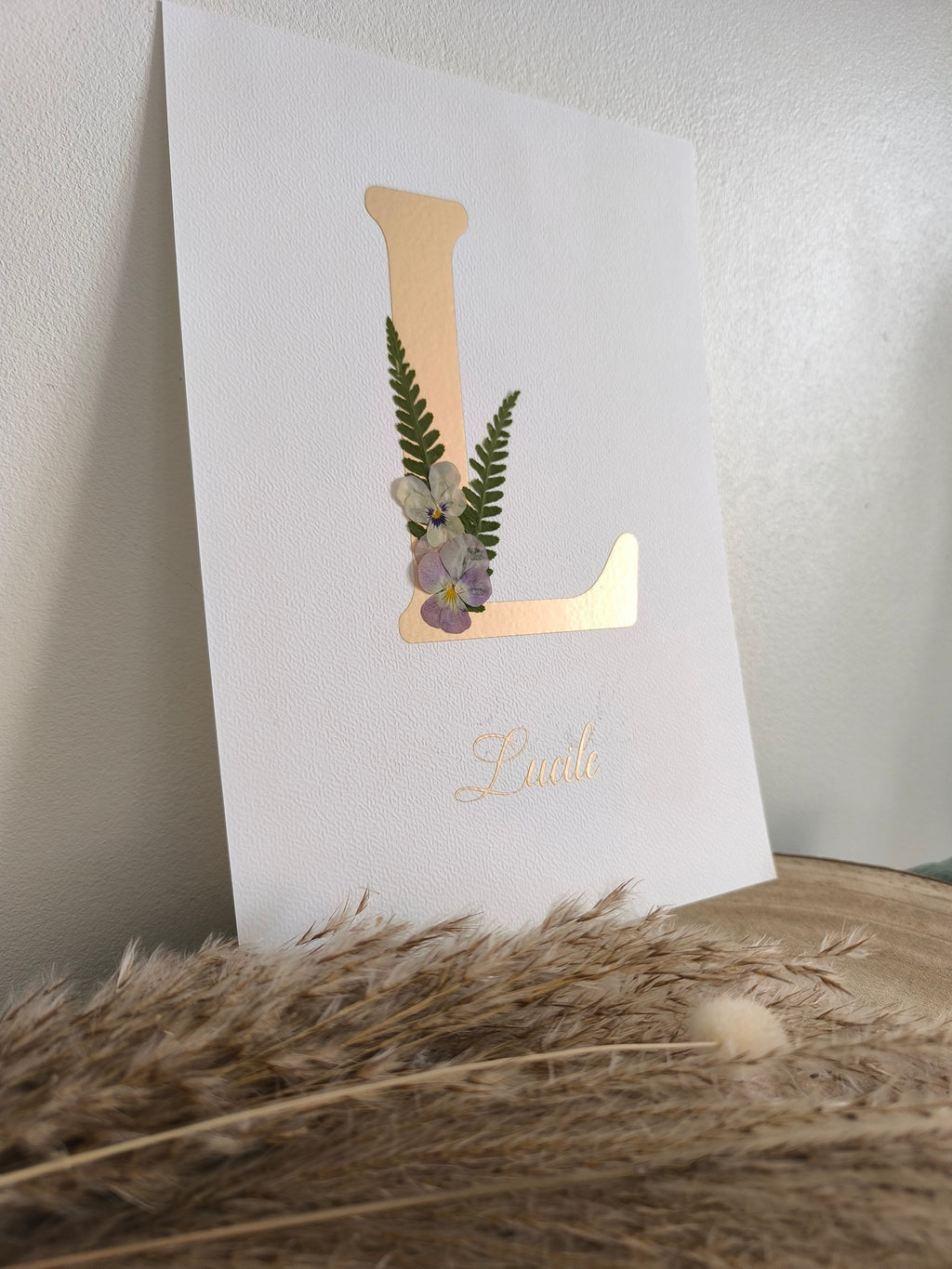 Lettre - Prénom - Personnalisable - Fleurs pressées