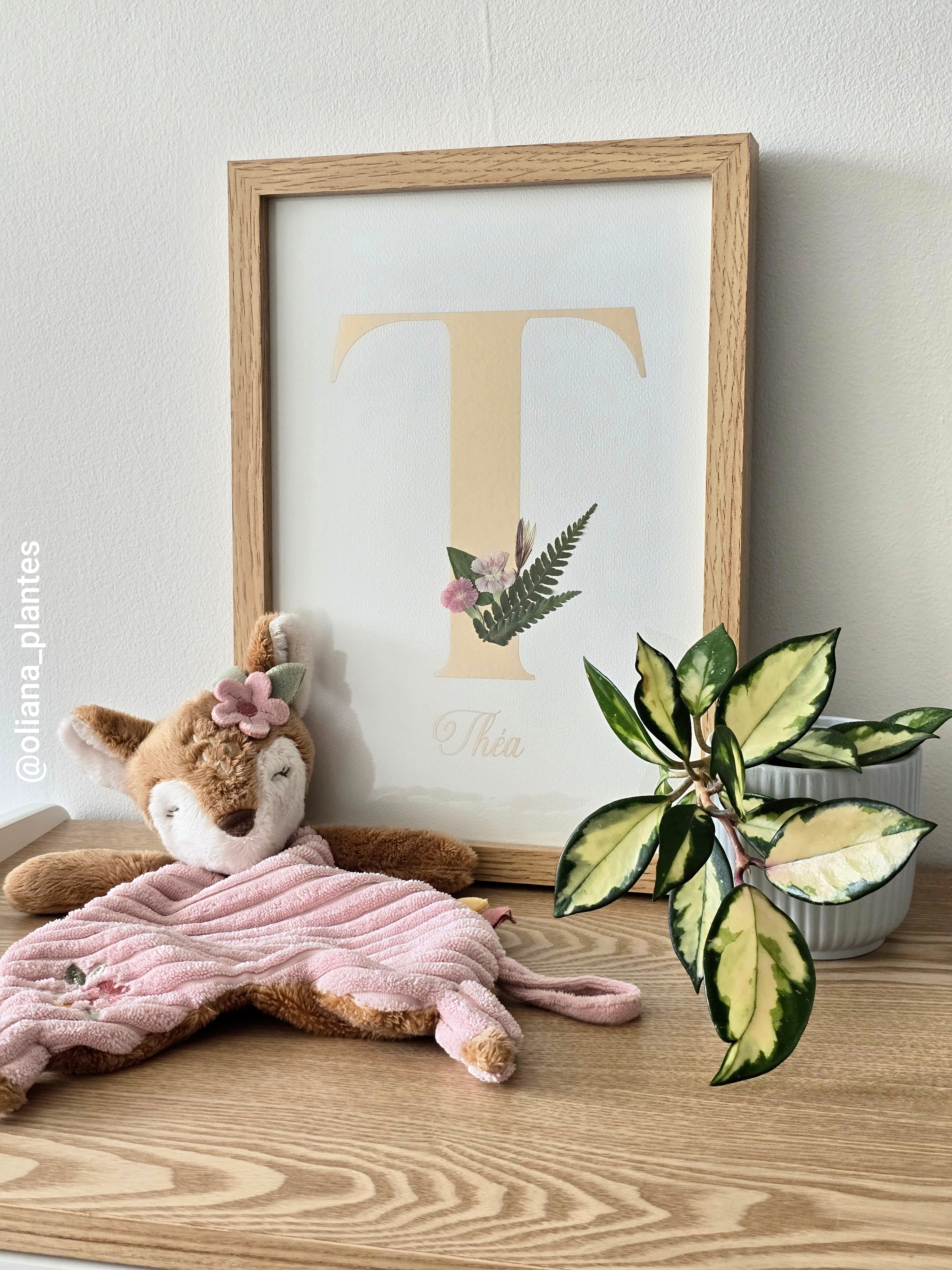 Lettre - Prénom - Personnalisable - Fleurs pressées