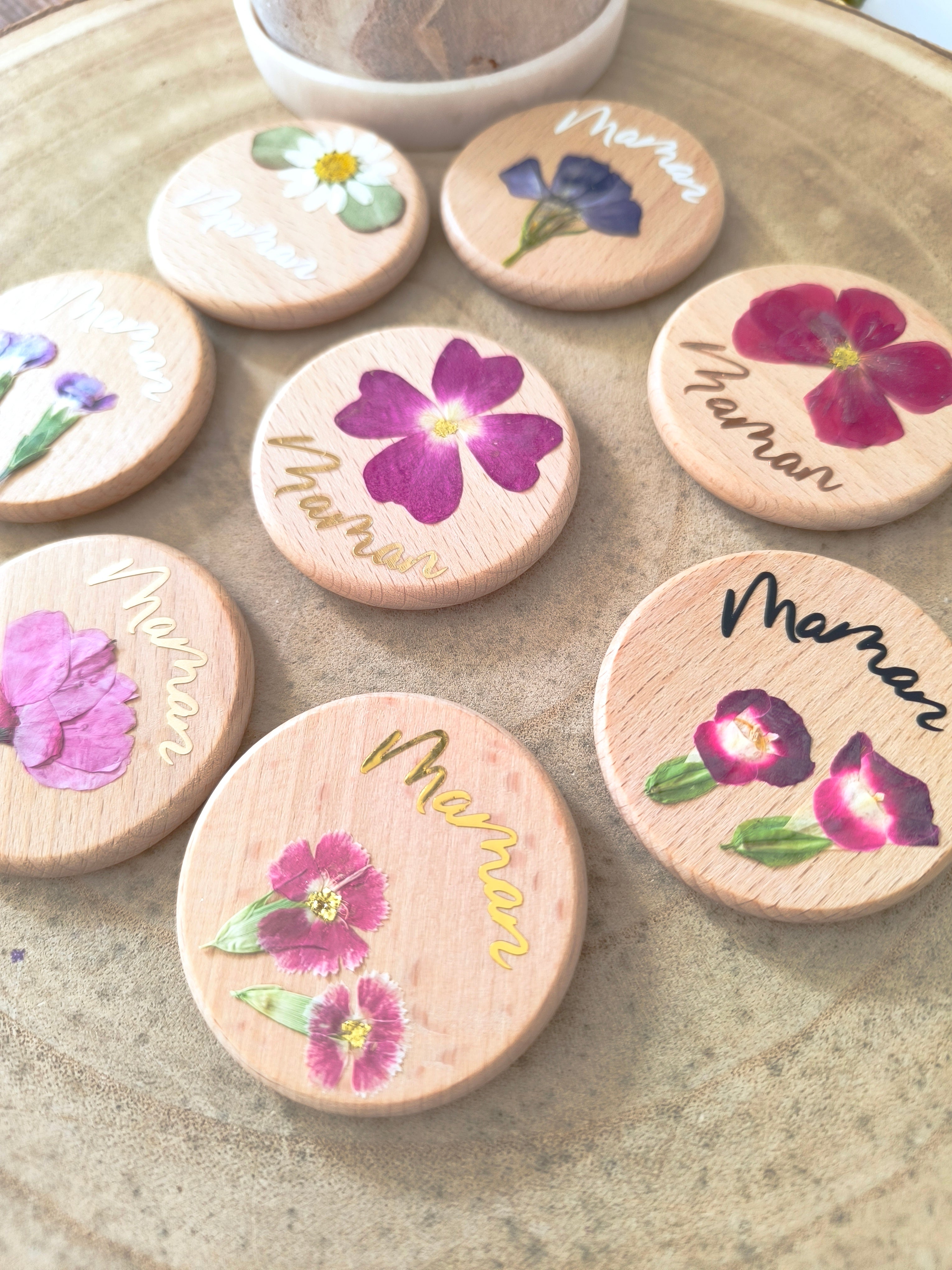 Magnets en bois "MAMAN"
