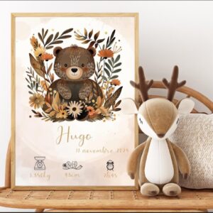 Affiche naissance Teddy bear