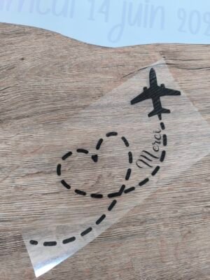 Stickers Urne - Avion Cœur – Image 6