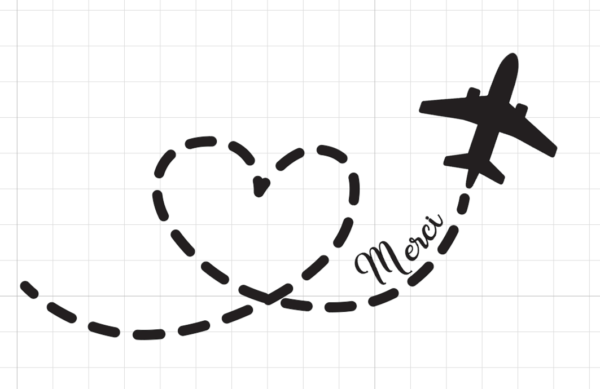 Stickers Urne - Avion Cœur Merci – Image 5