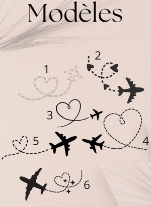 Modèle d'avion pour sticker urne mariage lune de miel