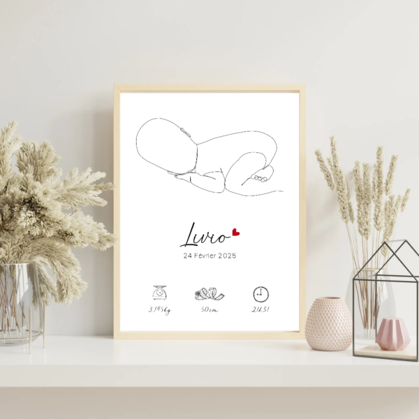 Affiche de Naissance Garçon ligne