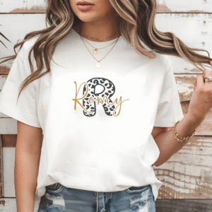 T-shirt léopard Lettre prénom