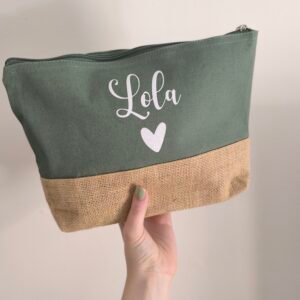 Pochette coton et jute prénom – Image 2