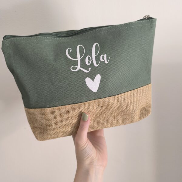 Pochette coton et jute prénom – Image 2