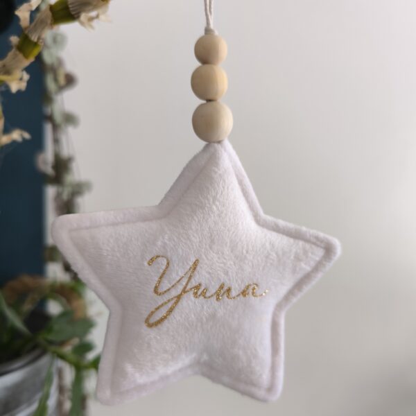étoile velours blanche