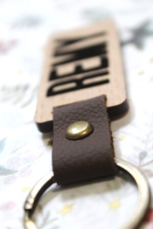 Porte-clés velours bois – Image 3