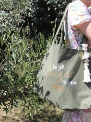 sac toile premium joli bazar de (prénom) - personnalisable - cadeaux personnalisés pour anniversaire, noël...