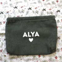 Pochette – velours vert kaki foncé