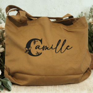 Sac marron automne - prénom