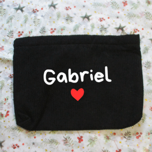 Pochette velours noir à personnaliser